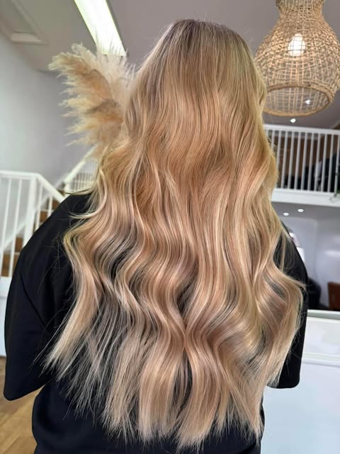 Long blonde extensions
